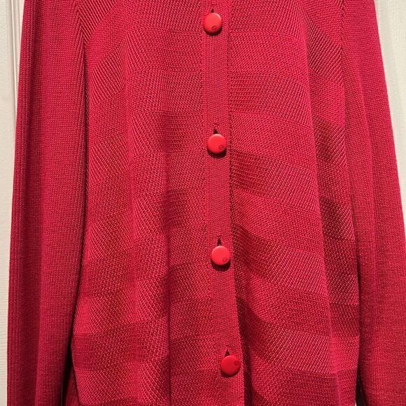St. James Pink Wool Blend Button Up Cardigan Size 18‎ - Picture 3 of 14